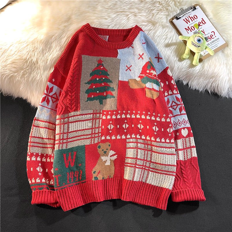 Vintage Loose Round Neck Christmas Sweater | Luxury Home Accessories | Heulog Glow