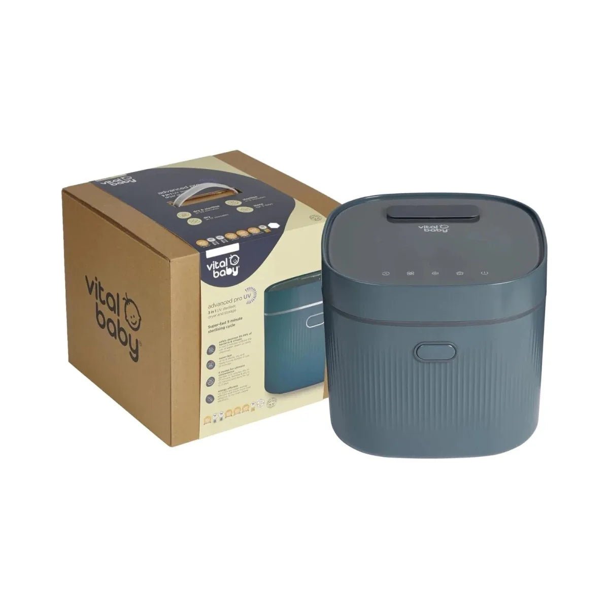 Vital Baby Advanced Pro UV Steriliser & Dryer (3rd Gen) - Smoky Blue | Luxury Home Accessories | Heulog Glow