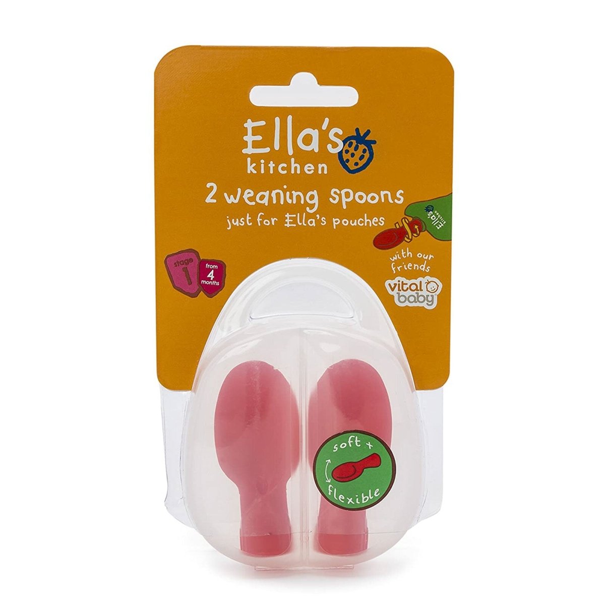 Vital Baby Ella's Kitchen Weaning Spoons Pack of 2 | Luxury Home Accessories | Heulog Glow