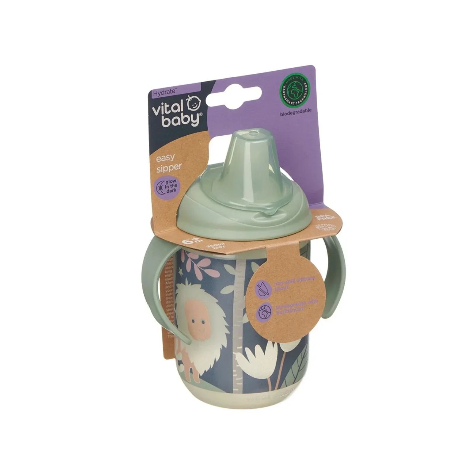 Vital Baby Hydrate Easy Sipper Cup 350ml - Jungle Glow | Luxury Home Accessories | Heulog Glow