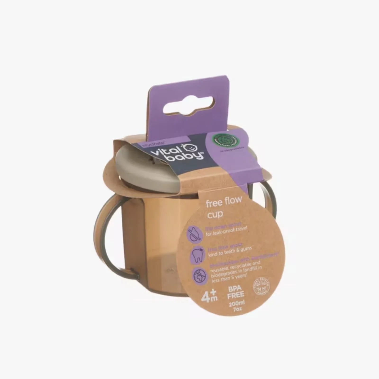 Vital Baby Hydrate Free Flow Cup 200ml - Natural Stone | Luxury Home Accessories | Heulog Glow