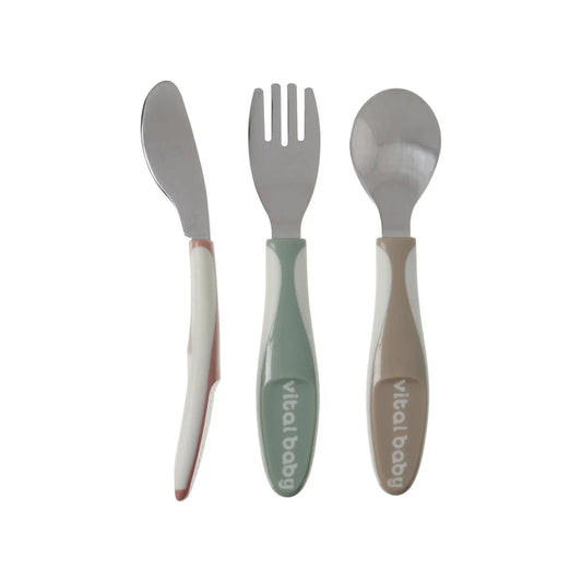 Vital Baby Nourish Big Kid Cutlery Pack of 3 - Natural | Luxury Home Accessories | Heulog Glow