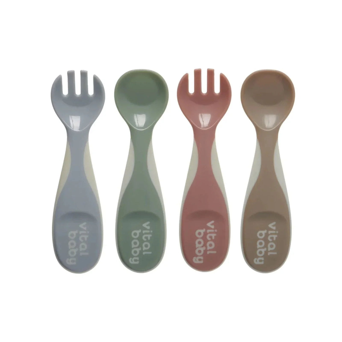 Vital Baby Nourish Chunky Cutlery Natural Pack of 4 | Luxury Home Accessories | Heulog Glow