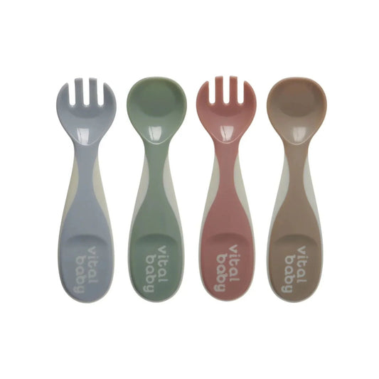 Vital Baby Nourish Chunky Cutlery Natural Pack of 4 | Luxury Home Accessories | Heulog Glow