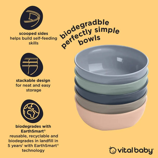 Vital Baby Nourish Perfectly Simple Bowl Pack of 5 | Luxury Home Accessories | Heulog Glow