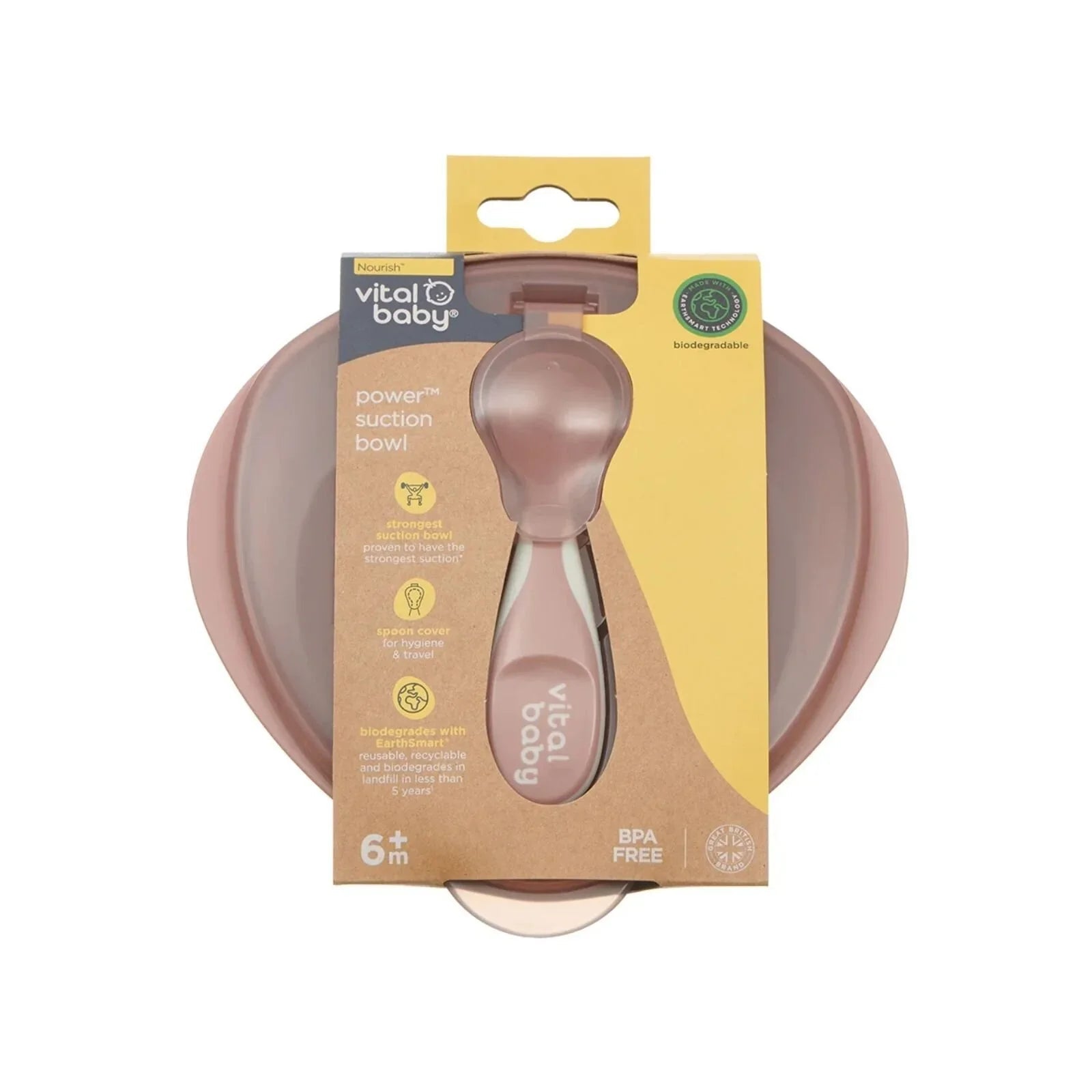 Vital Baby Nourish Power Suction Bowl - Natural Berry | Luxury Home Accessories | Heulog Glow