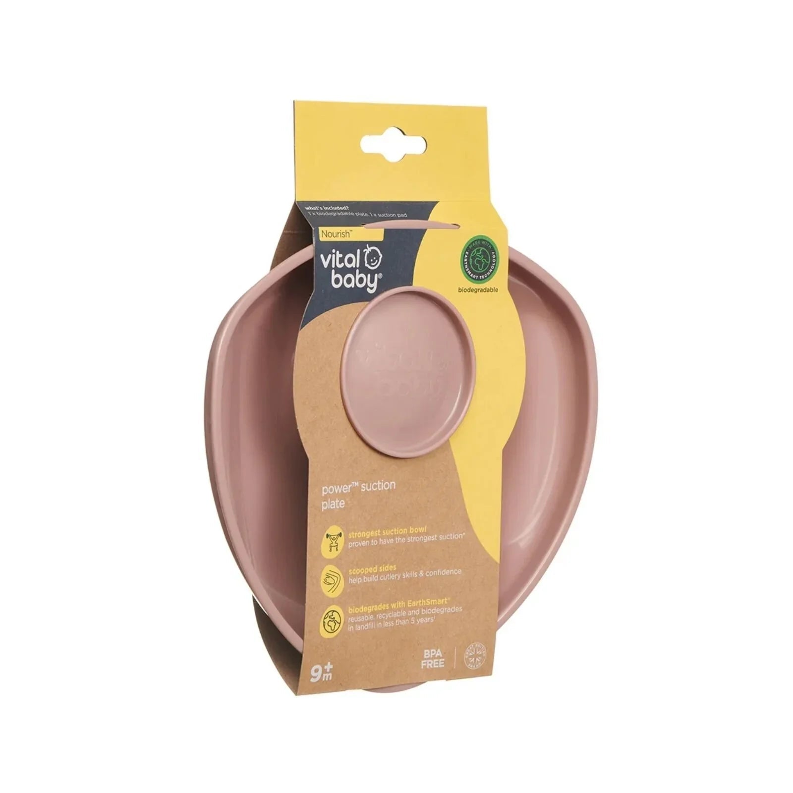 Vital Baby Nourish Power Suction Plate - Natural Berry | Luxury Home Accessories | Heulog Glow