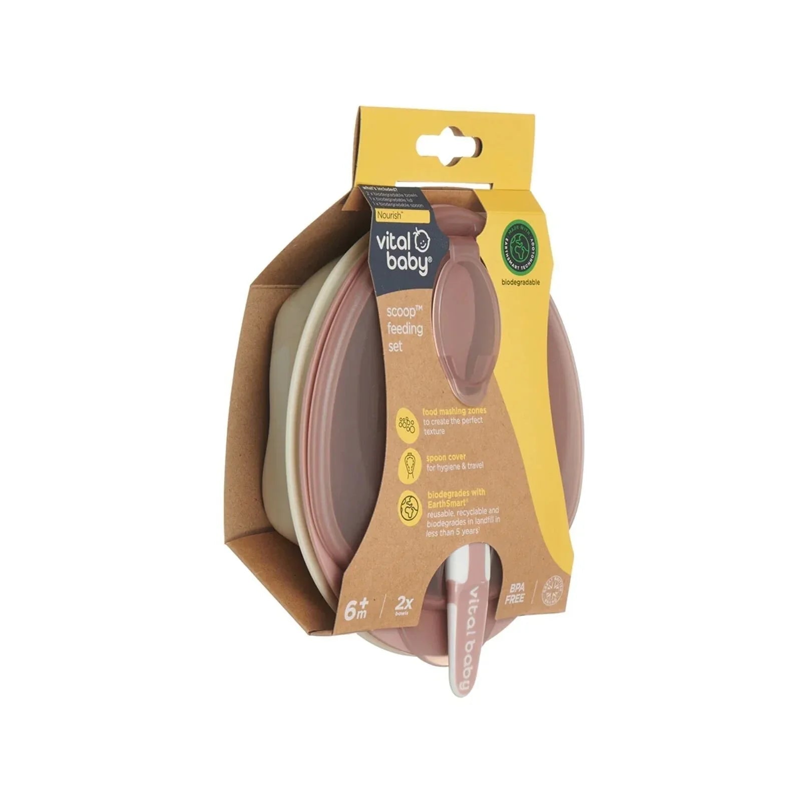 Vital Baby Nourish Scoop Feeding Set 2 pcs - Natural Berry | Luxury Home Accessories | Heulog Glow