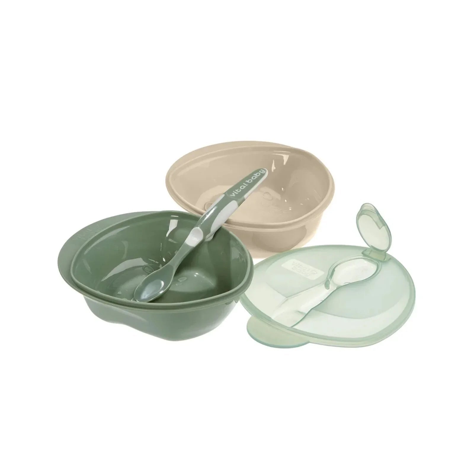 Vital Baby Nourish Scoop Feeding Set 2 pcs - Natural Moss | Luxury Home Accessories | Heulog Glow