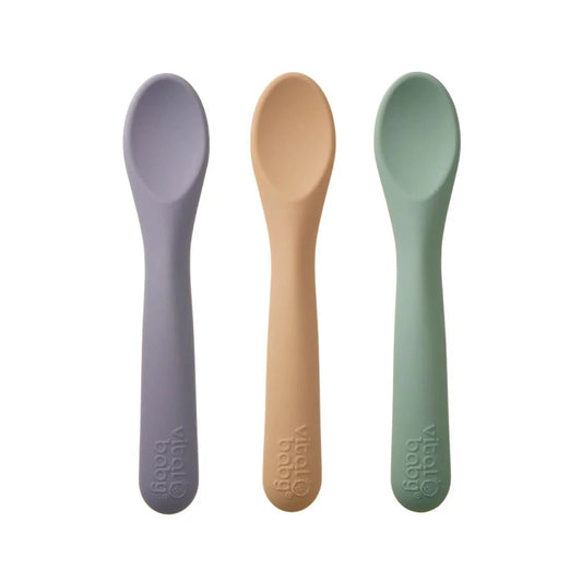 Vital Baby Nourish Silicone Spoons Pack of 3 - Pastel | Luxury Home Accessories | Heulog Glow