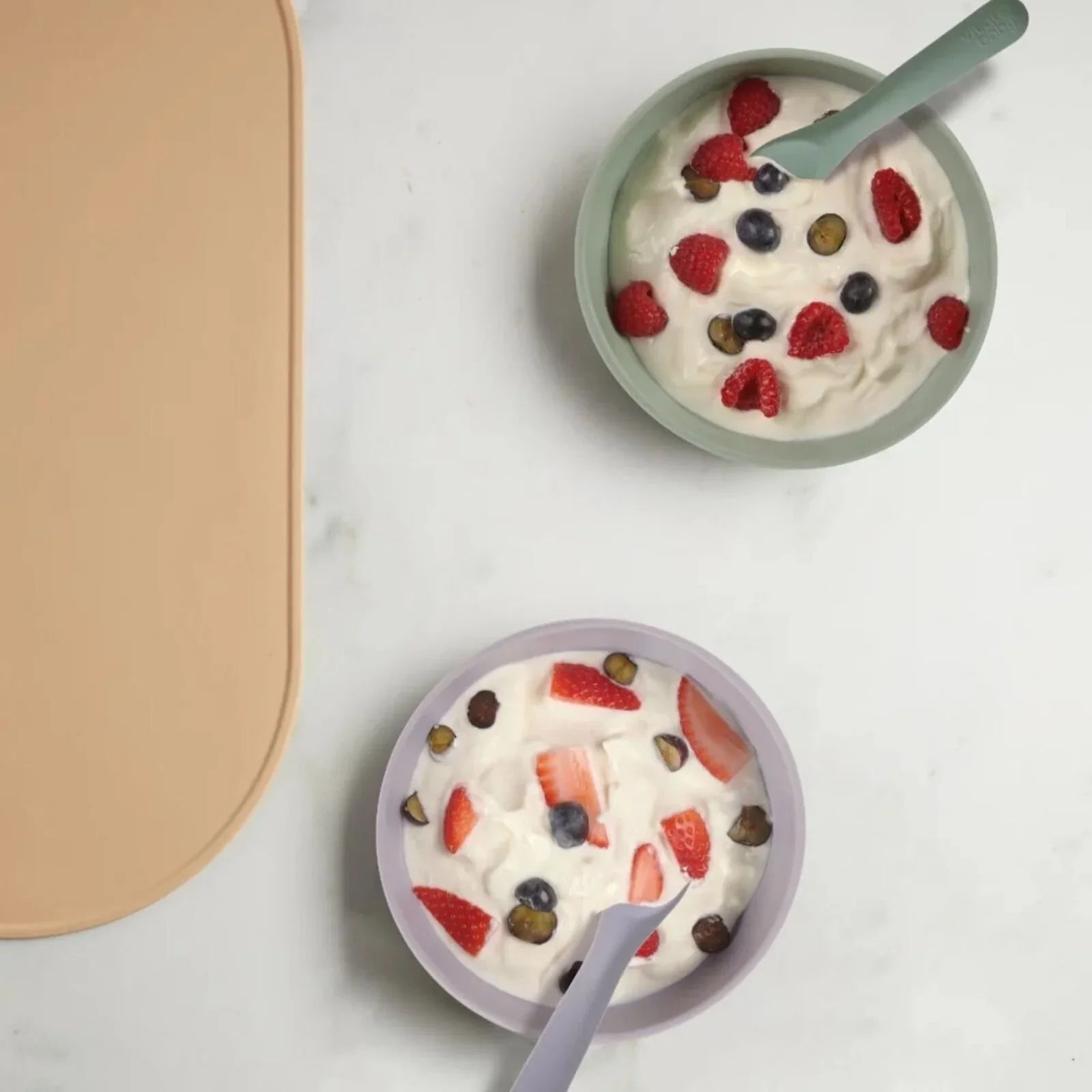 Vital Baby Nourish Silicone Suction Bowl Set - Dusky Mauve | Luxury Home Accessories | Heulog Glow