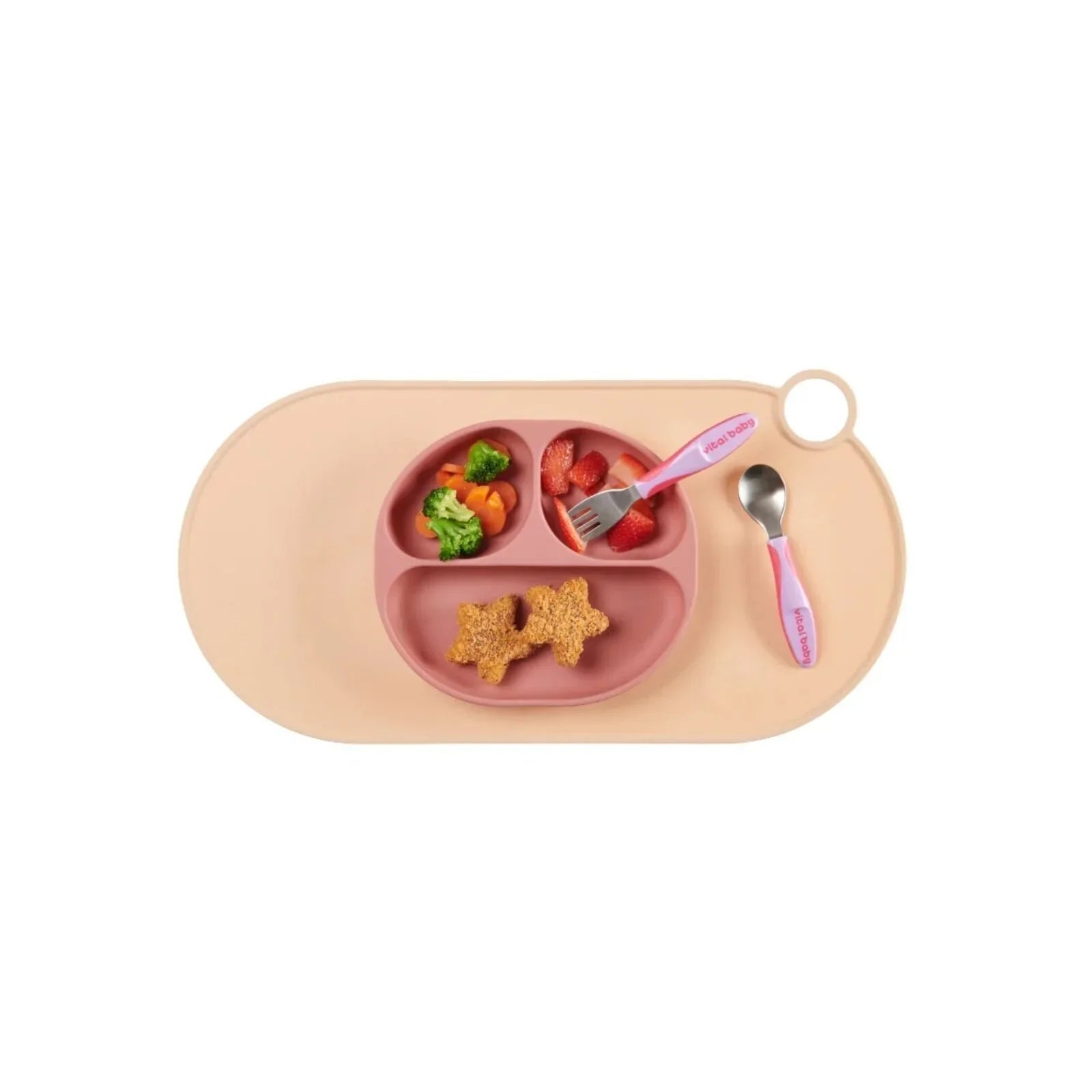 Vital Baby Nourish Silicone Suction Plate - Blush Raspberry | Luxury Home Accessories | Heulog Glow