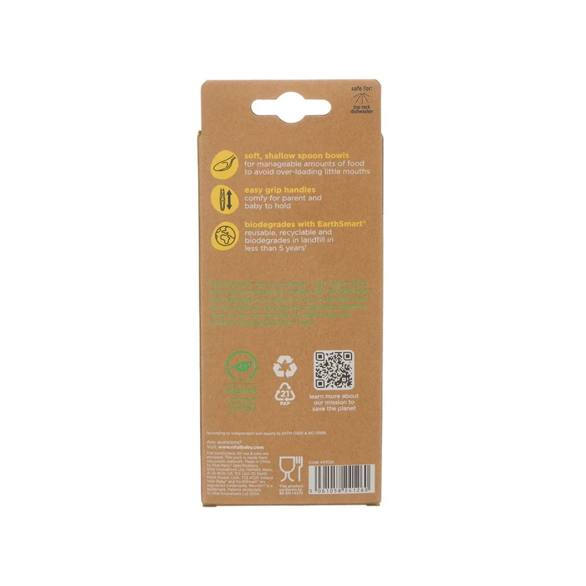 Vital Baby Nourish Start Weaning Spoons Natural Pack of 5 | Luxury Home Accessories | Heulog Glow