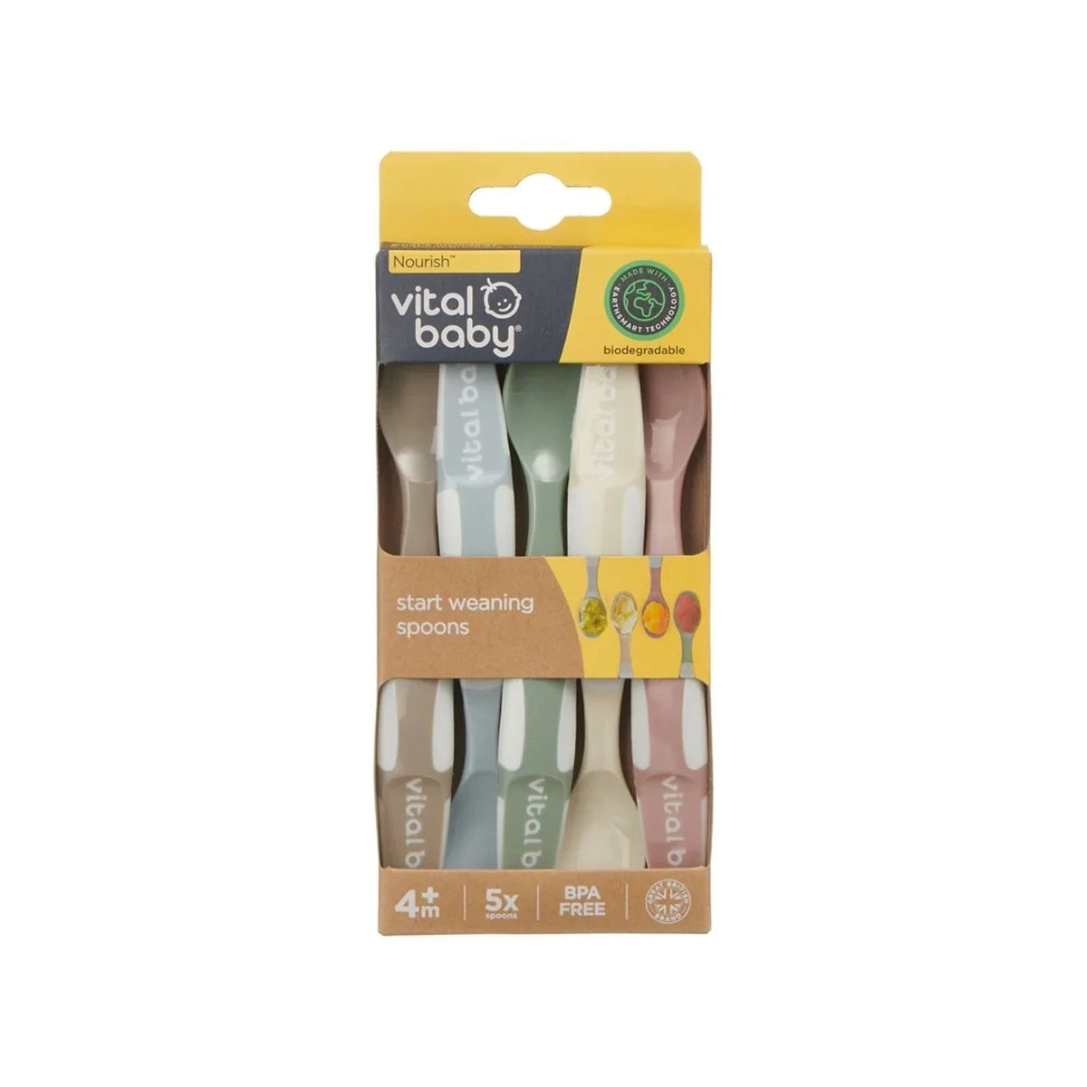 Vital Baby Nourish Start Weaning Spoons Natural Pack of 5 | Luxury Home Accessories | Heulog Glow