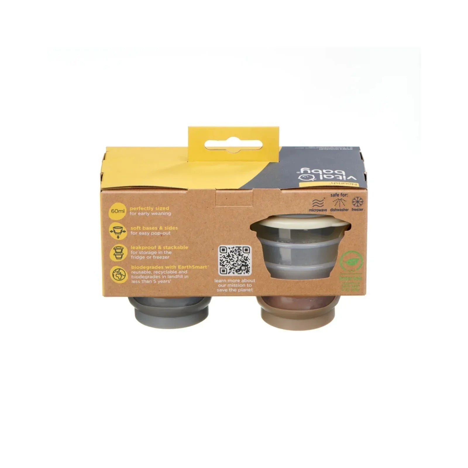 Vital Baby Nourish Store & Wean Pots 60ml Pack of 6 | Luxury Home Accessories | Heulog Glow