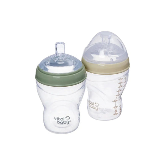 Vital Baby Nurture Breast Like Bottle 240ml Pack of 2 | Luxury Home Accessories | Heulog Glow