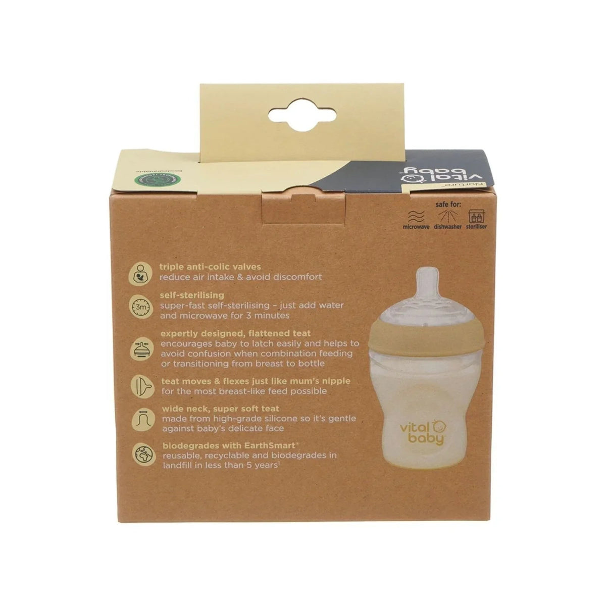 Vital Baby Nurture Breast Like Bottle 240ml Pack of 2 | Luxury Home Accessories | Heulog Glow