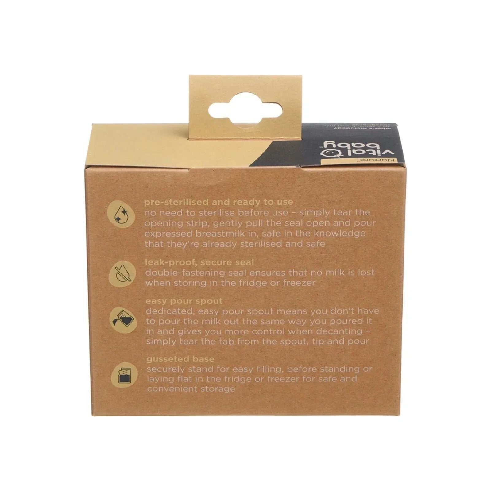 Vital Baby Nurture Easy Pour Breast Milk Storage Bags 30 pcs | Luxury Home Accessories | Heulog Glow
