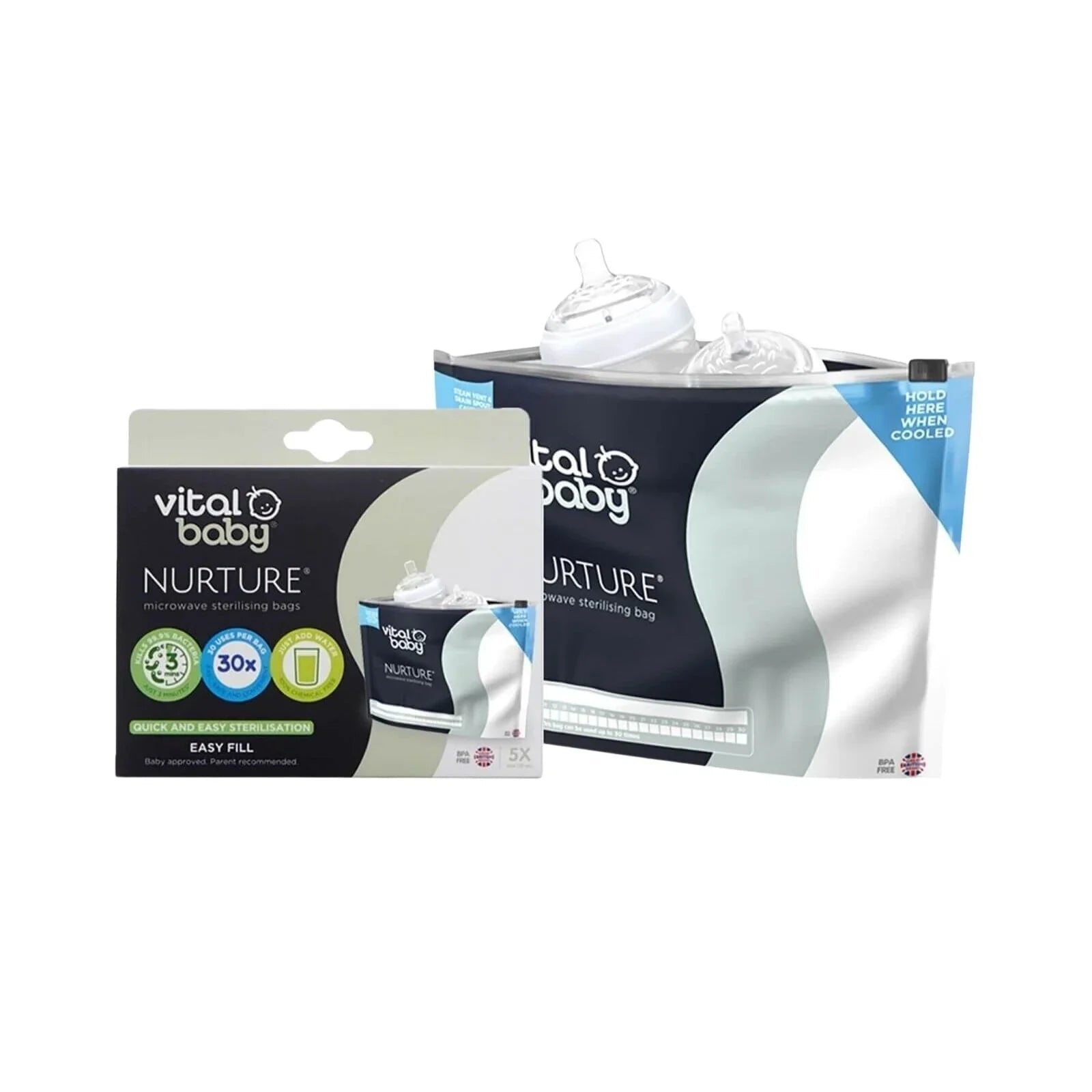 Vital Baby Nurture Microwave Sterilising Bags 5 pcs | Luxury Home Accessories | Heulog Glow
