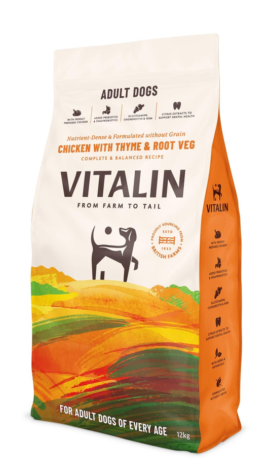 Vitalin Adult Chicken Thyme Veg 12kg | Luxury Home Accessories | Heulog Glow