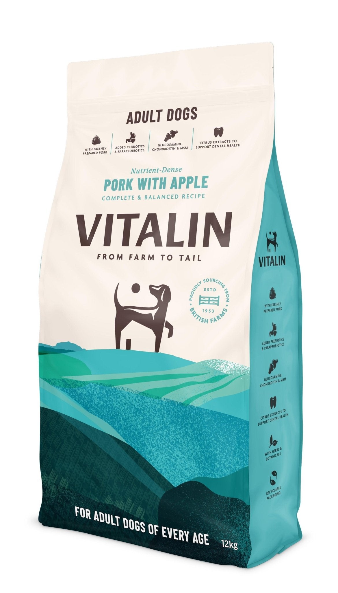Vitalin Adult Pork Apple 12kg | Luxury Home Accessories | Heulog Glow