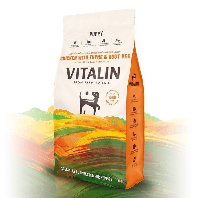 Vitalin Puppy Chicken Thyme Veg 12kg | Luxury Home Accessories | Heulog Glow