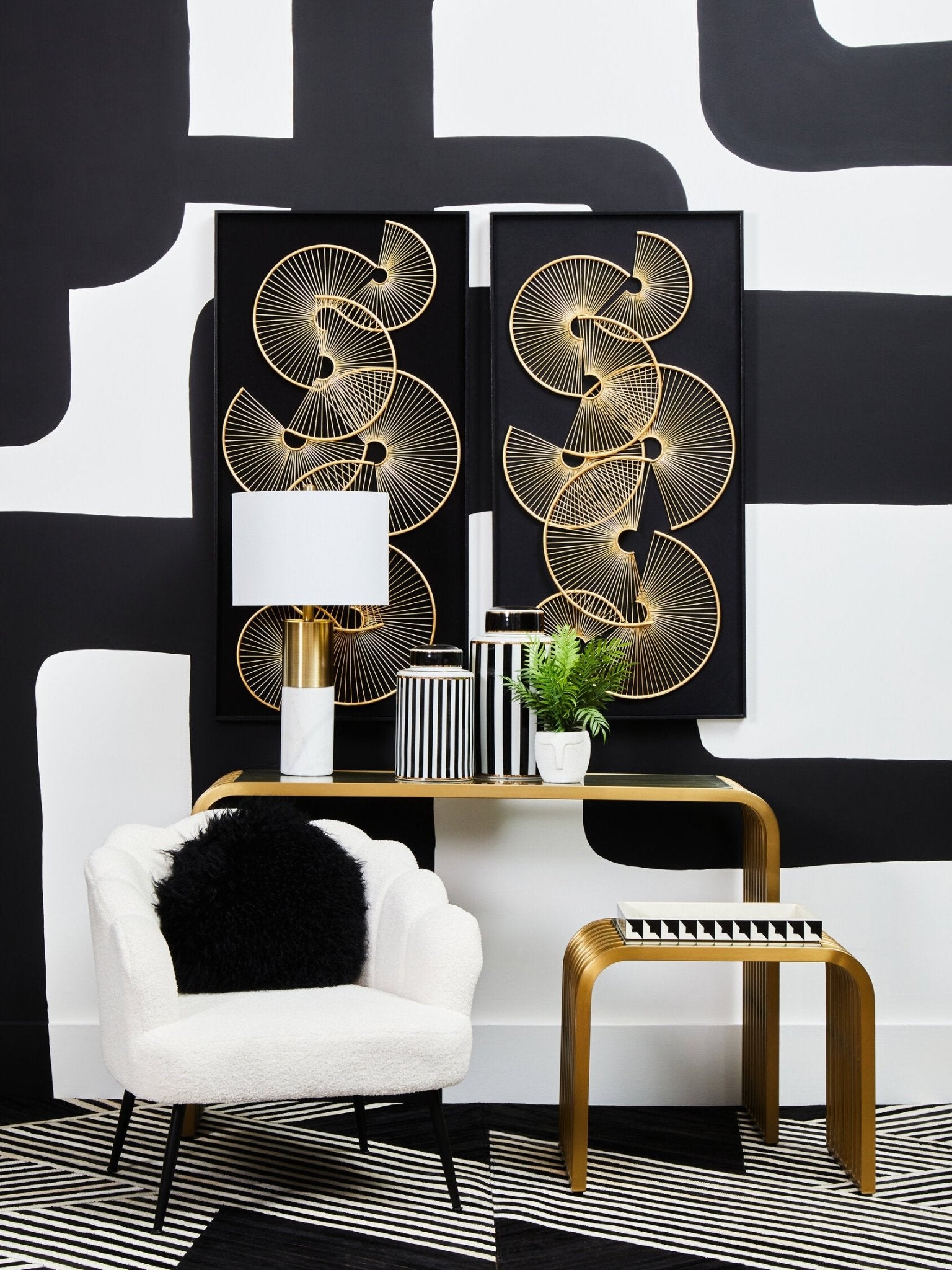 Vogue Matte Gold Slatted Console Table | Luxury Home Accessories | Heulog Glow
