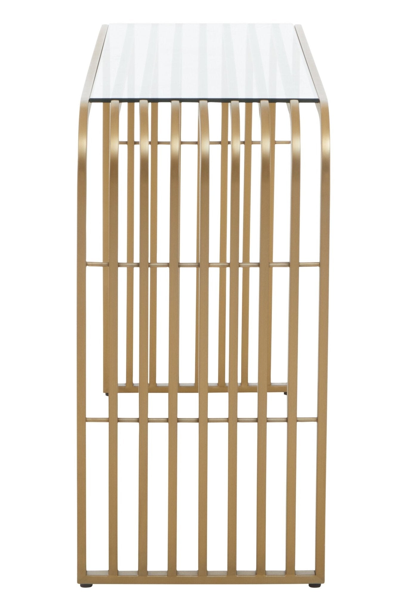 Vogue Matte Gold Slatted Console Table | Luxury Home Accessories | Heulog Glow