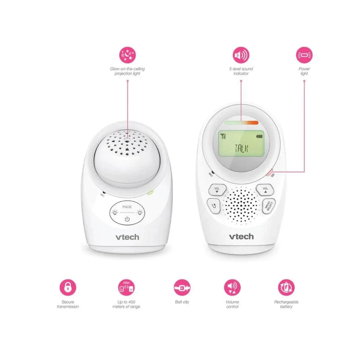 Vtech Digital Audio Monitor with Night Light & Projection | Luxury Home Accessories | Heulog Glow