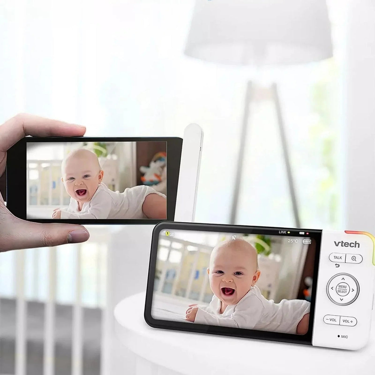 VTech RM5755HD 5" Smart Wi-Fi 1080p Video Baby Monitor | Luxury Home Accessories | Heulog Glow