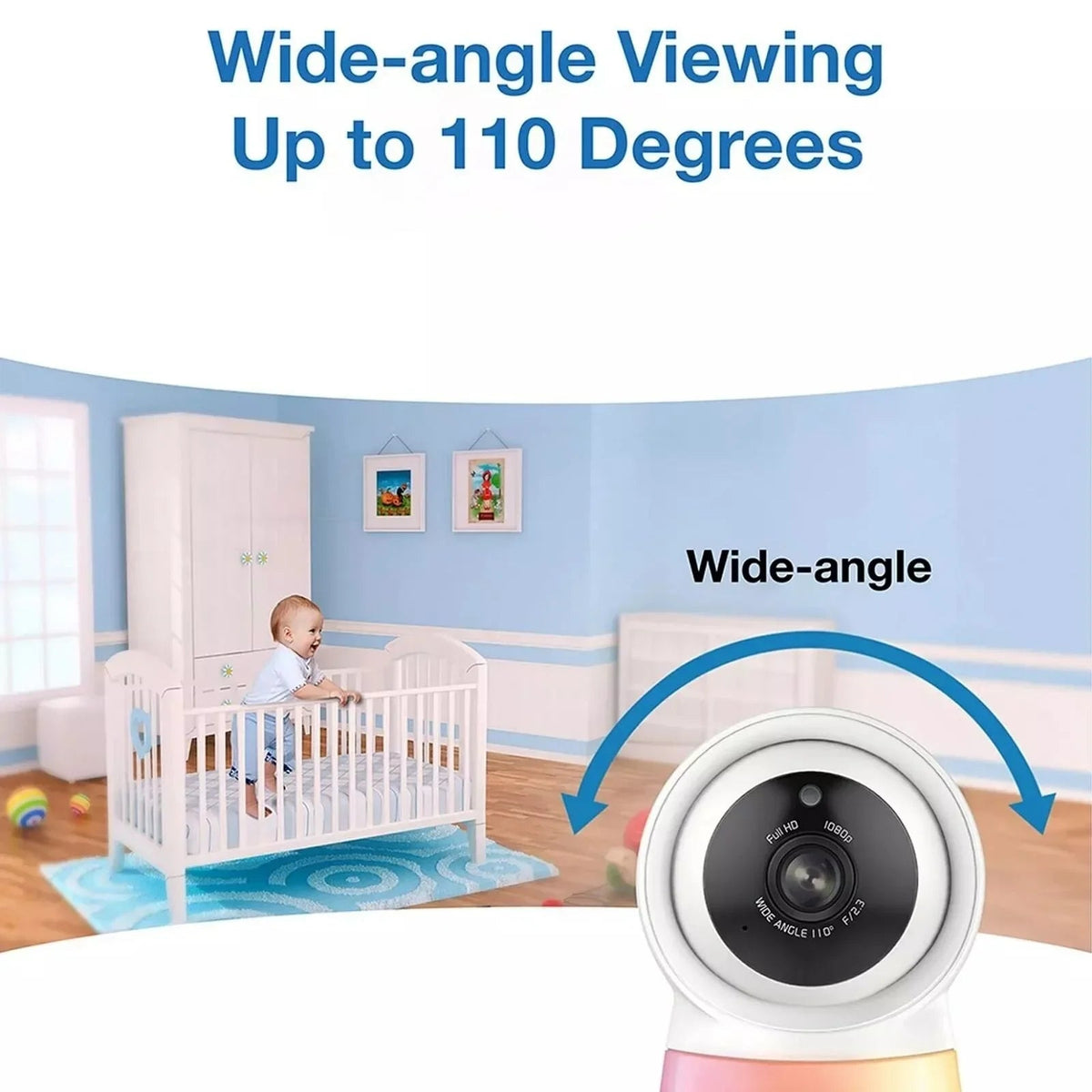 VTech RM5755HD 5" Smart Wi-Fi 1080p Video Baby Monitor | Luxury Home Accessories | Heulog Glow