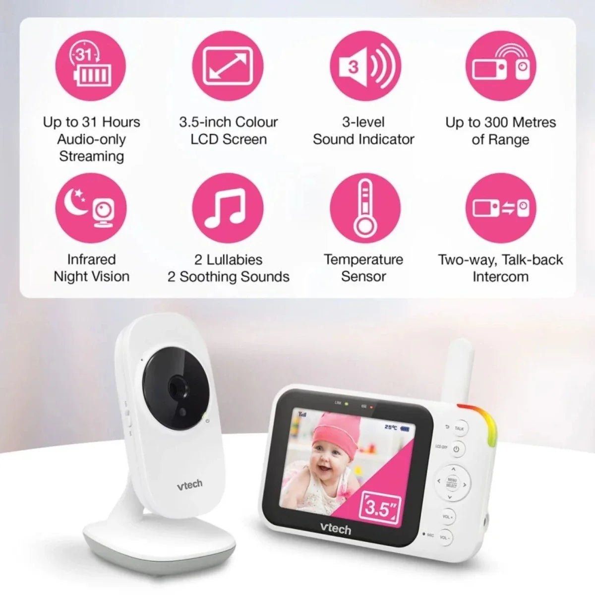 VTech VM4252 3.5" Video Monitor | Luxury Home Accessories | Heulog Glow