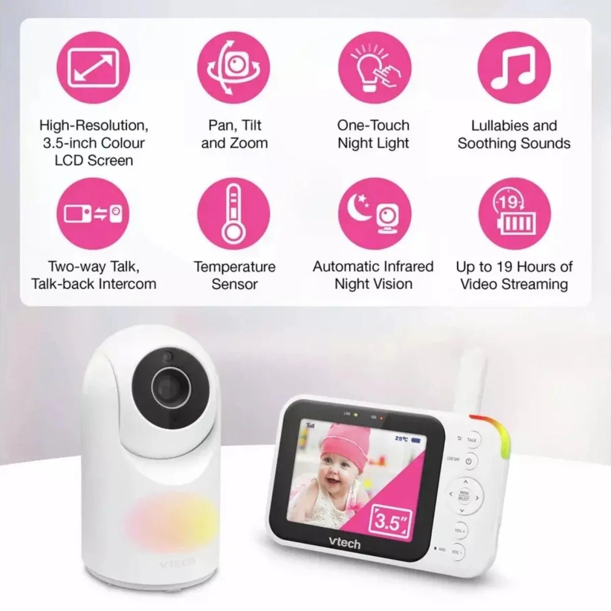 VTech VM4263 3.5" Pan & Tilt Video Monitor | Luxury Home Accessories | Heulog Glow