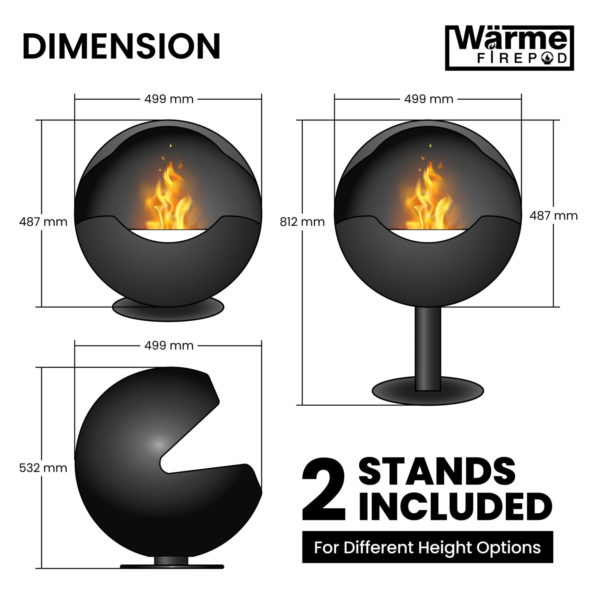 Wärme FirePod Bioethanol Designer Fireplace | Luxury Home Accessories | Heulog Glow