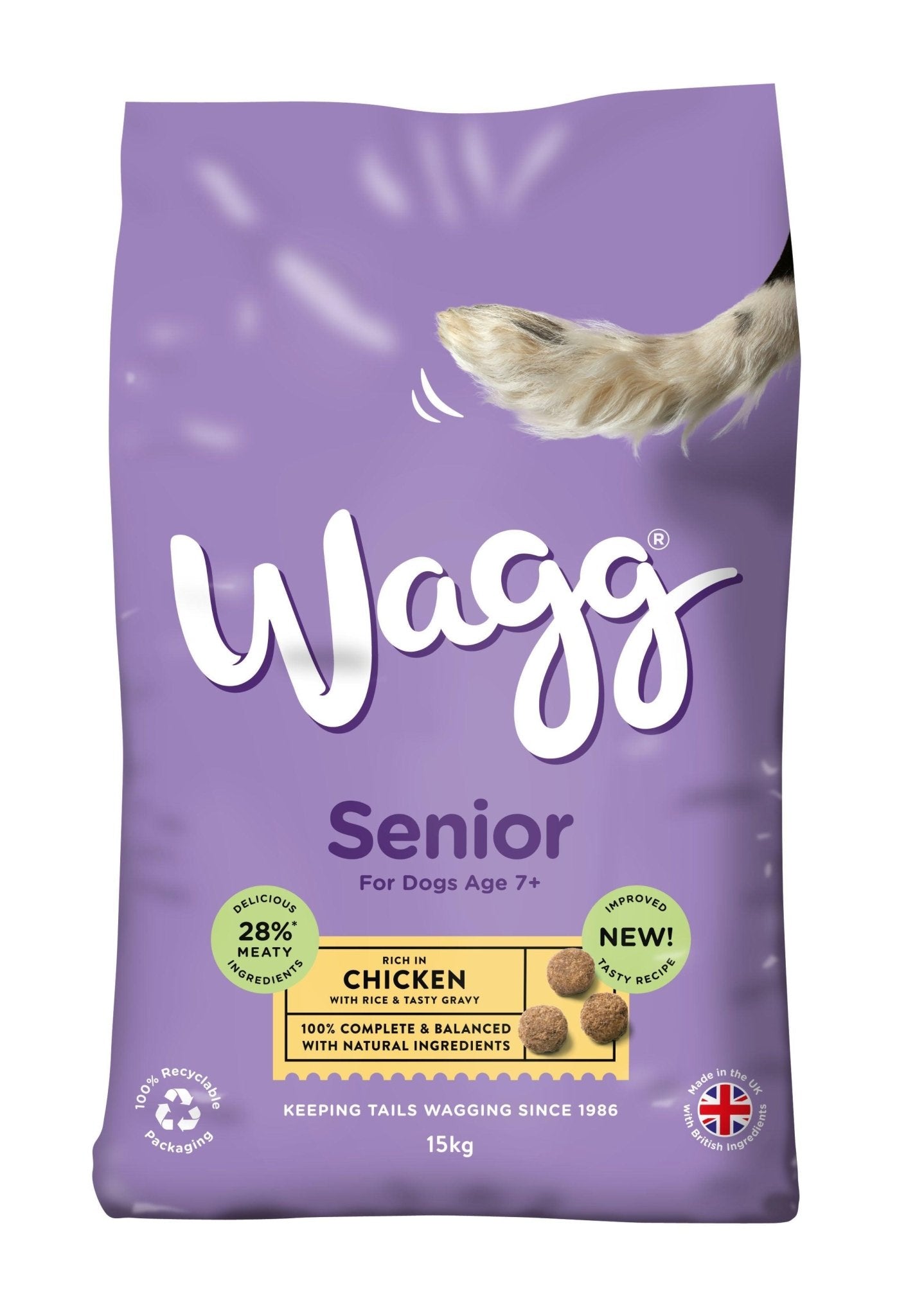 Wagg Senior Complete Chicken 15kg | Luxury Home Accessories | Heulog Glow