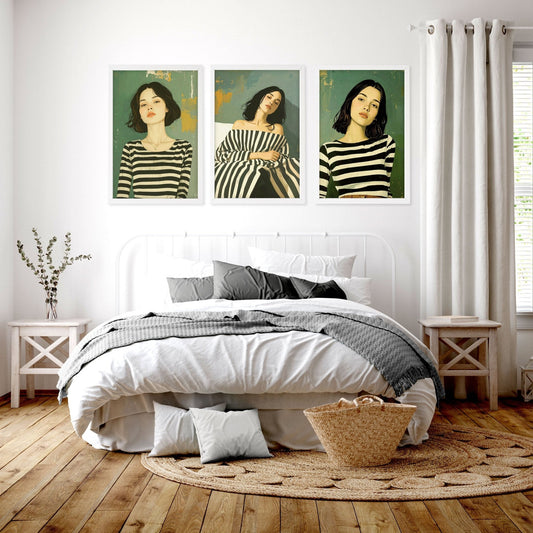 Women Wall Posters For Bedroom | Set of 3 Boho Wall art Prints
