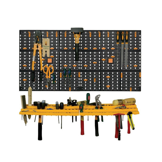 Wall Tool Storage Kit with 2 Storage Shelves and 50 Hooks