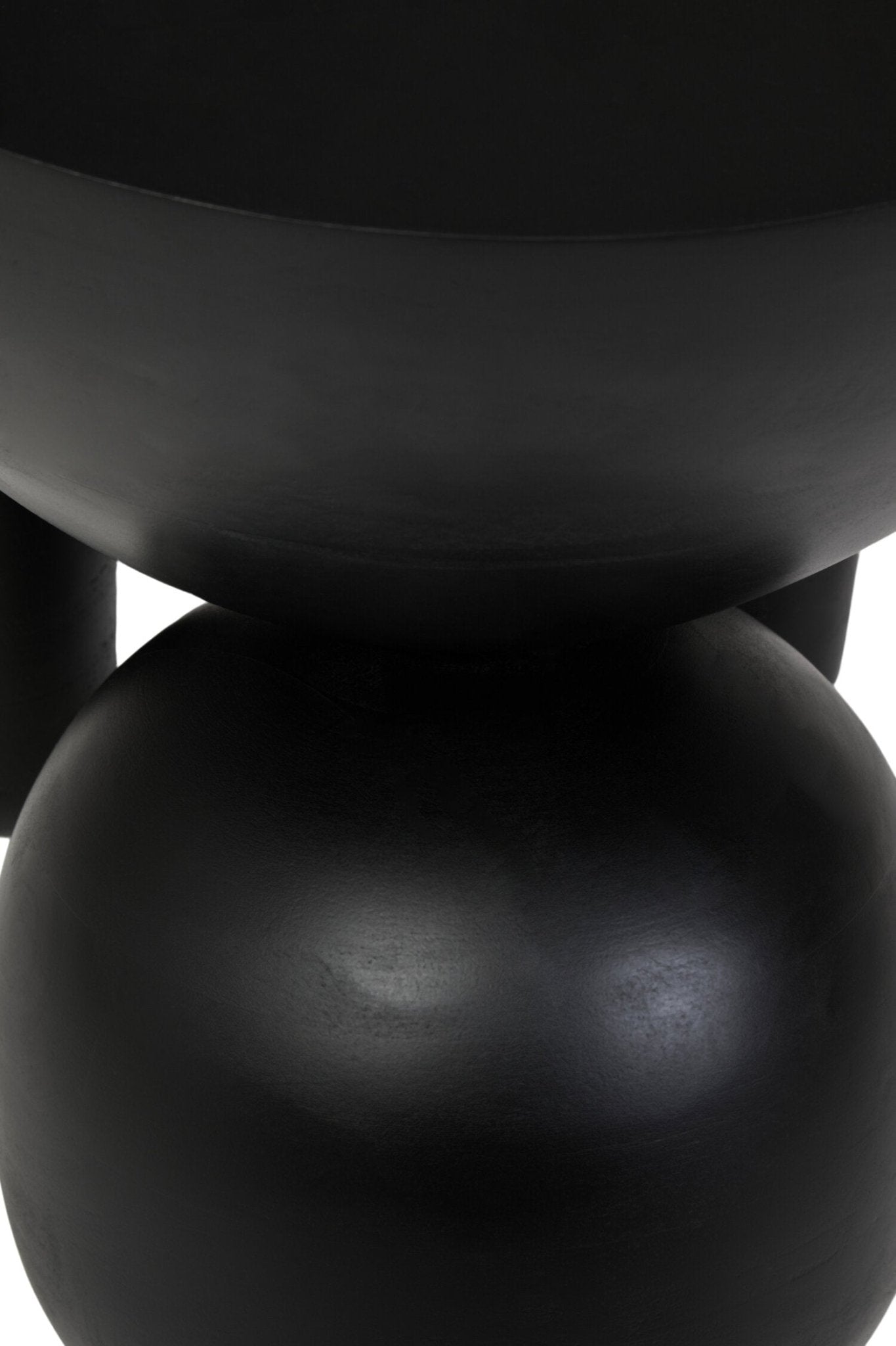 Walsa Black Finish Mango Wood Ball Detail Side Table | Luxury Home Accessories | Heulog Glow