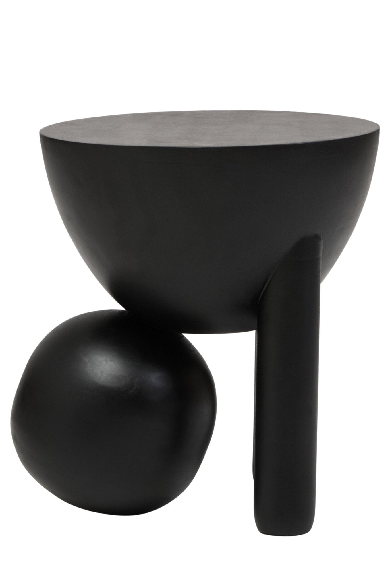 Walsa Black Finish Mango Wood Ball Detail Side Table | Luxury Home Accessories | Heulog Glow