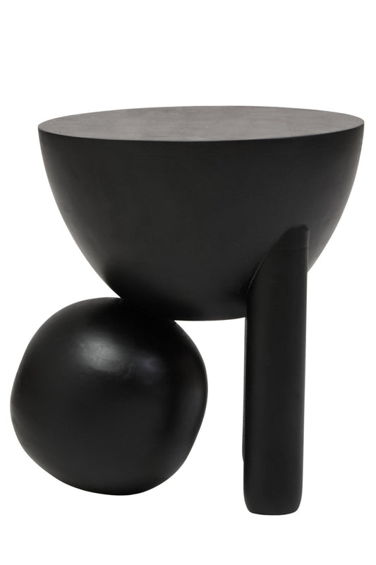 Walsa Black Finish Mango Wood Ball Detail Side Table | Luxury Home Accessories | Heulog Glow