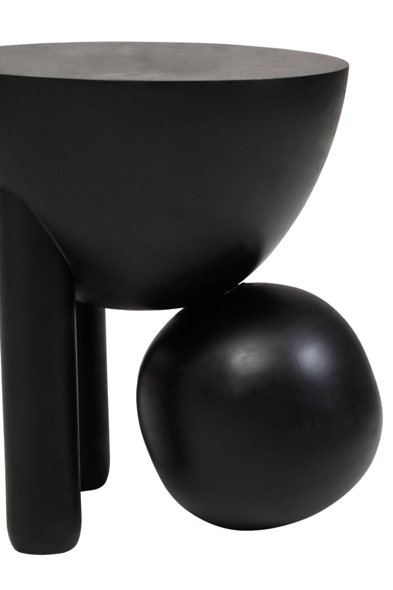 Walsa Black Finish Mango Wood Ball Detail Side Table | Luxury Home Accessories | Heulog Glow