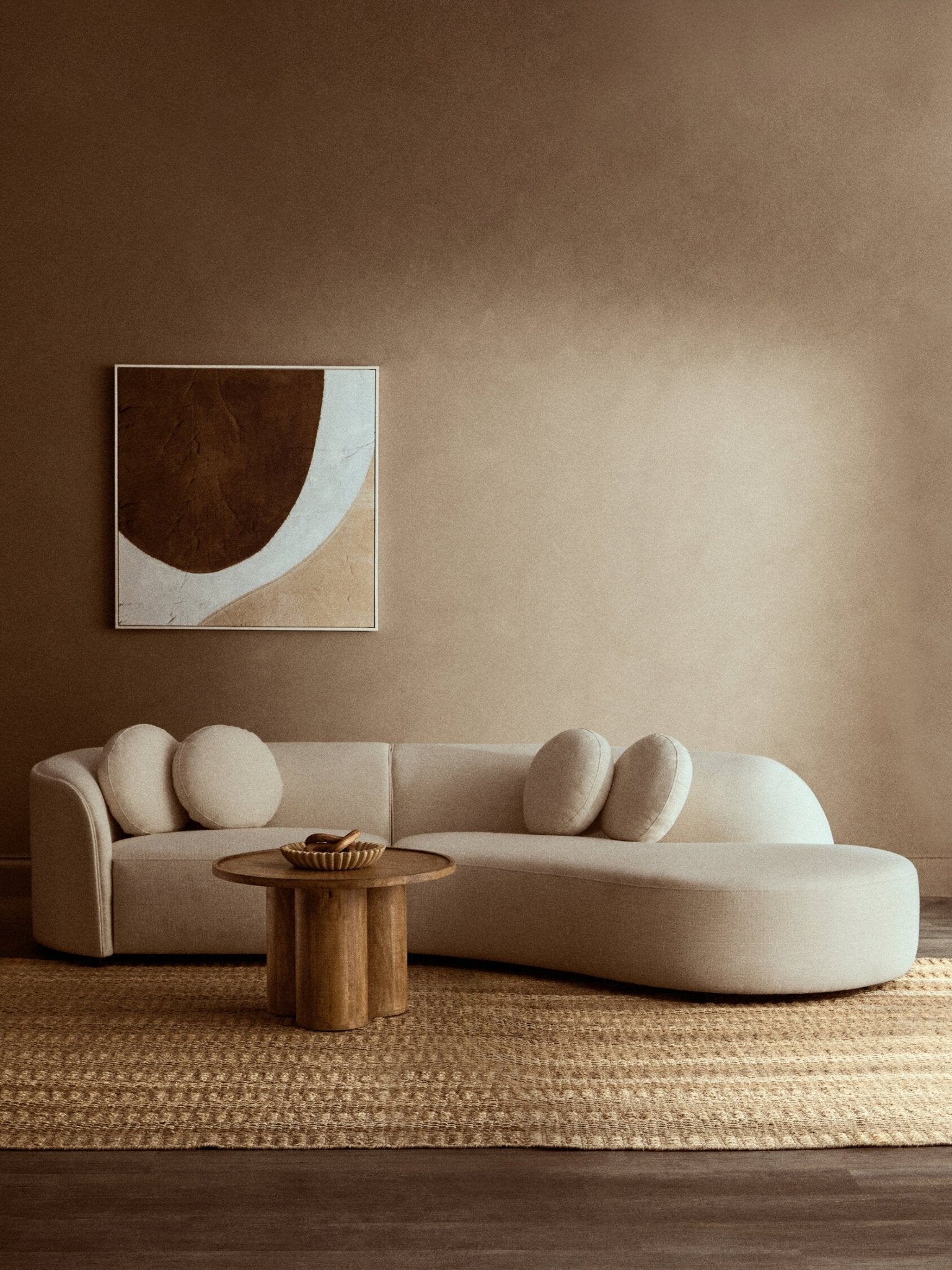 Walsa Natural Mango Wood Column Detail Coffee Table | Luxury Home Accessories | Heulog Glow