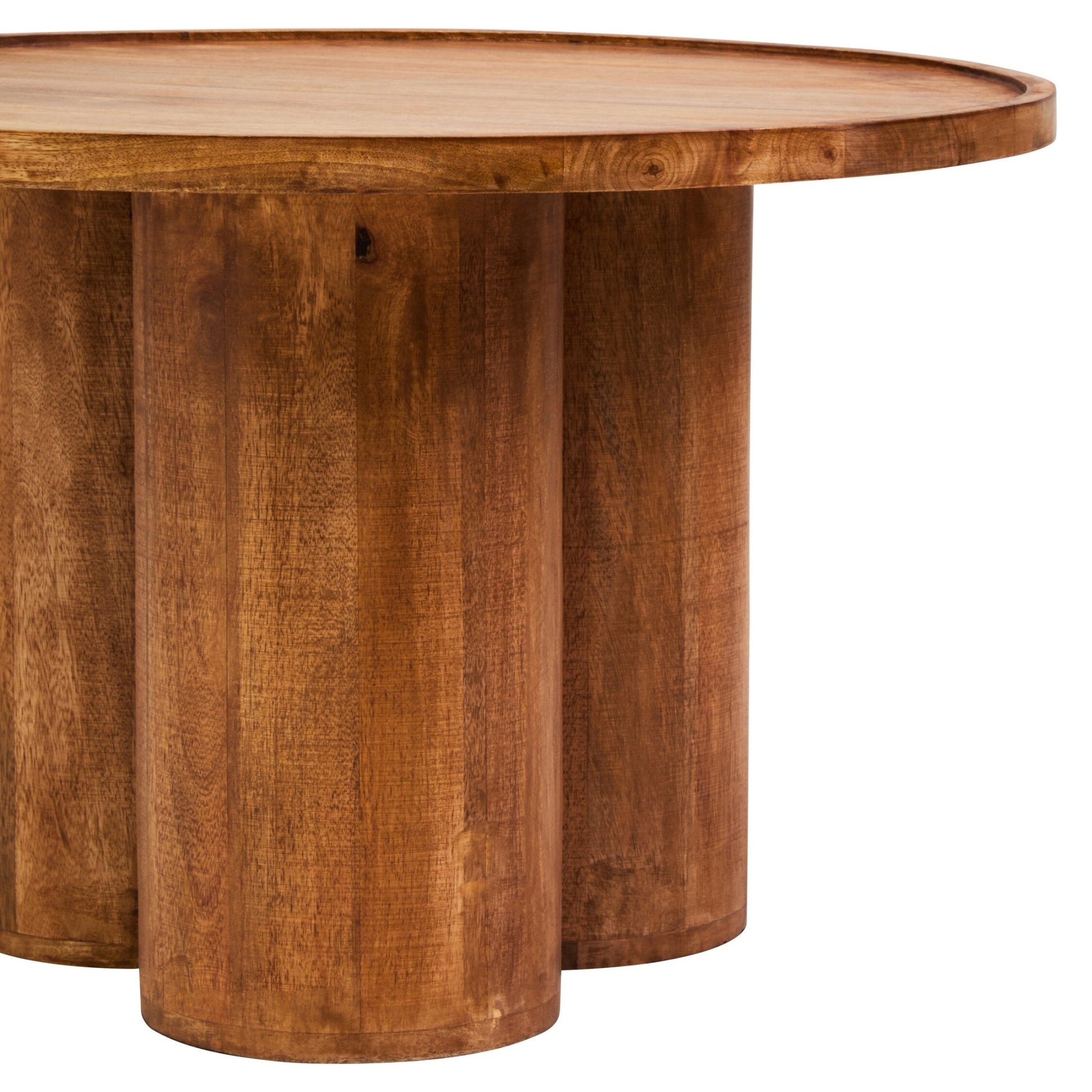 Walsa Natural Mango Wood Column Detail Coffee Table | Luxury Home Accessories | Heulog Glow