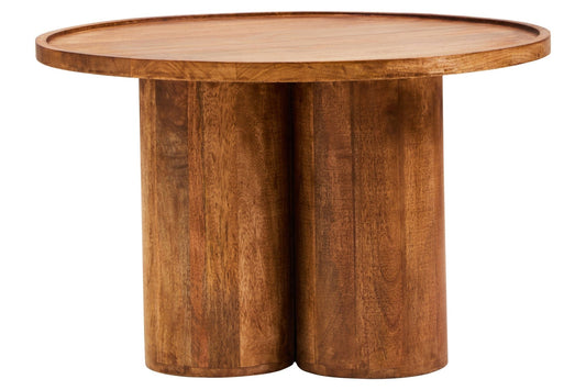 Walsa Natural Mango Wood Column Detail Coffee Table | Luxury Home Accessories | Heulog Glow