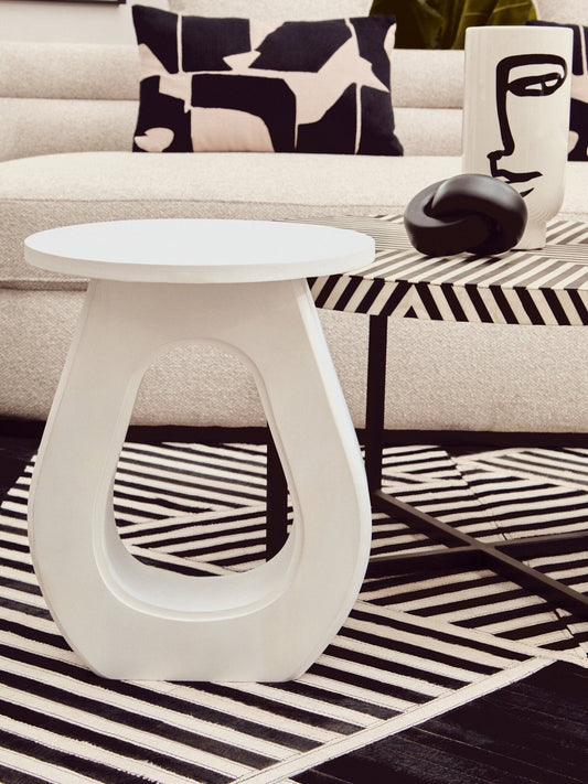 Walsa Whitewash Mango Wood Accent Table | Luxury Home Accessories | Heulog Glow