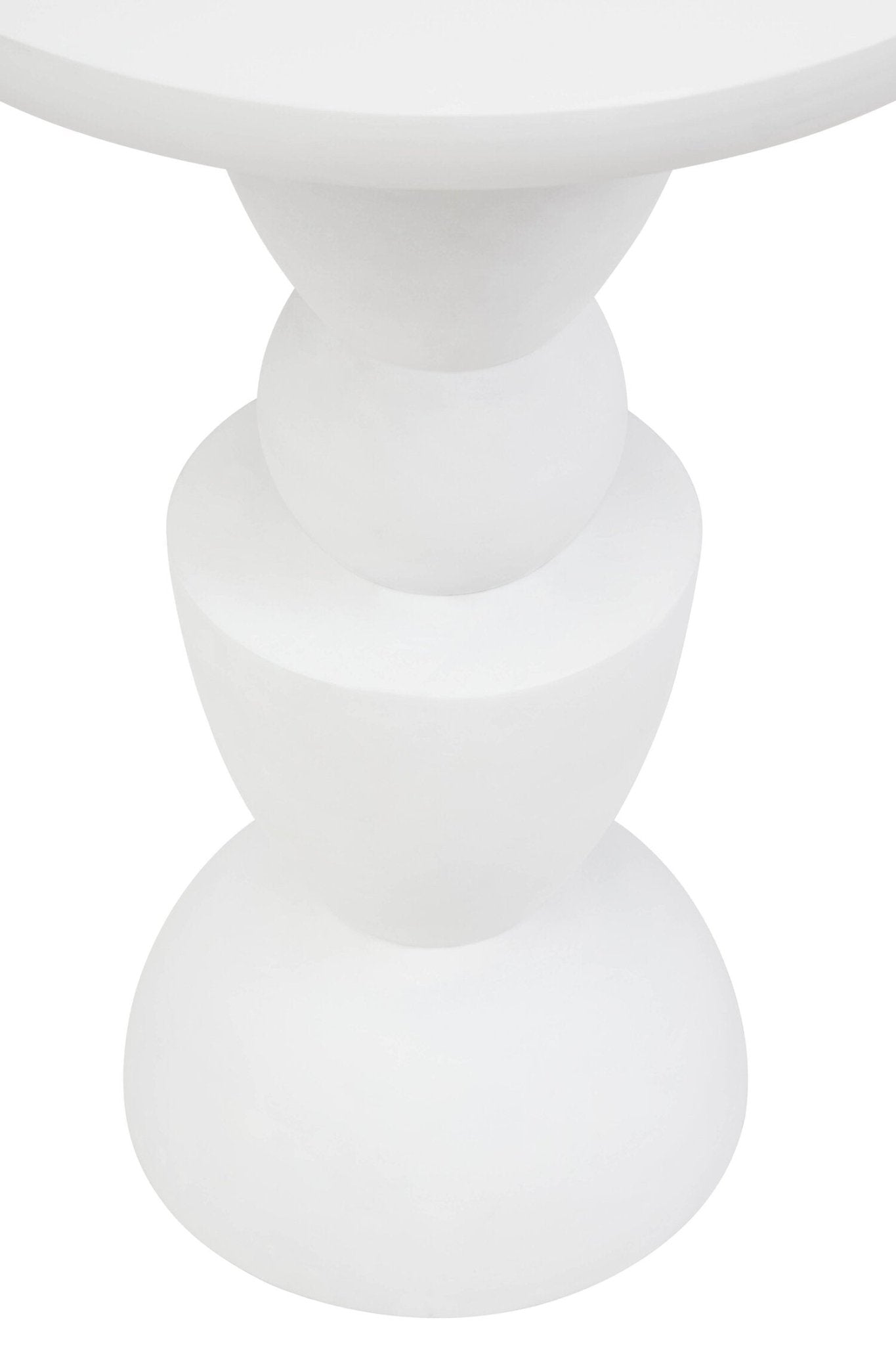 Walsa Whitewash Mango Wood Circle Column Detail Side Table | Luxury Home Accessories | Heulog Glow