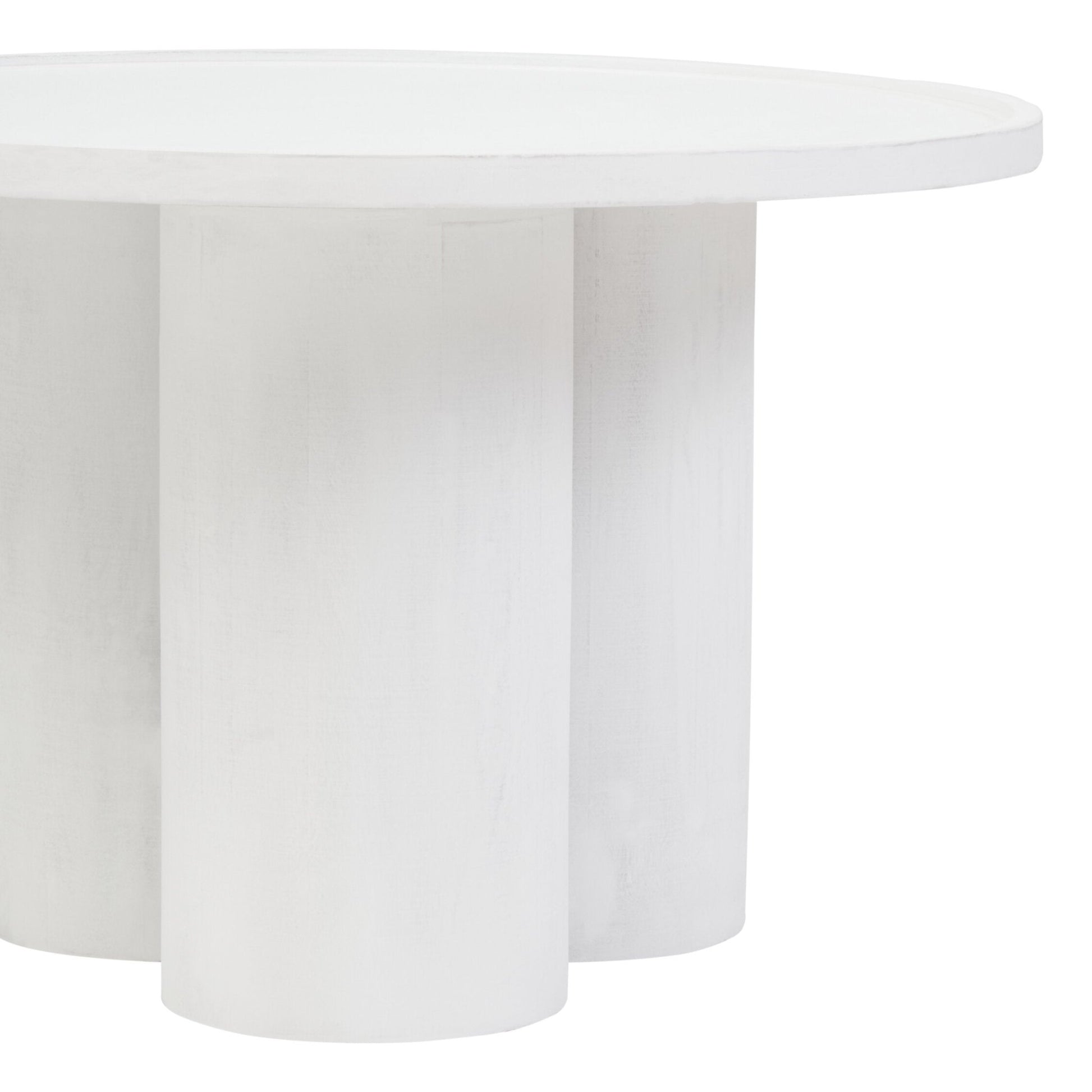 Walsa Whitewash Mango Wood Column Detail Coffee Table | Luxury Home Accessories | Heulog Glow