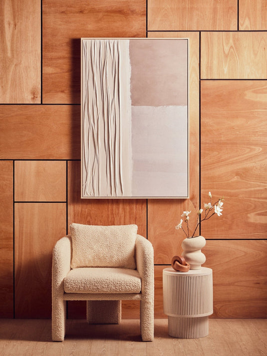 Walsa Whitewash Mango Wood Ridge Detail Side Table | Luxury Home Accessories | Heulog Glow