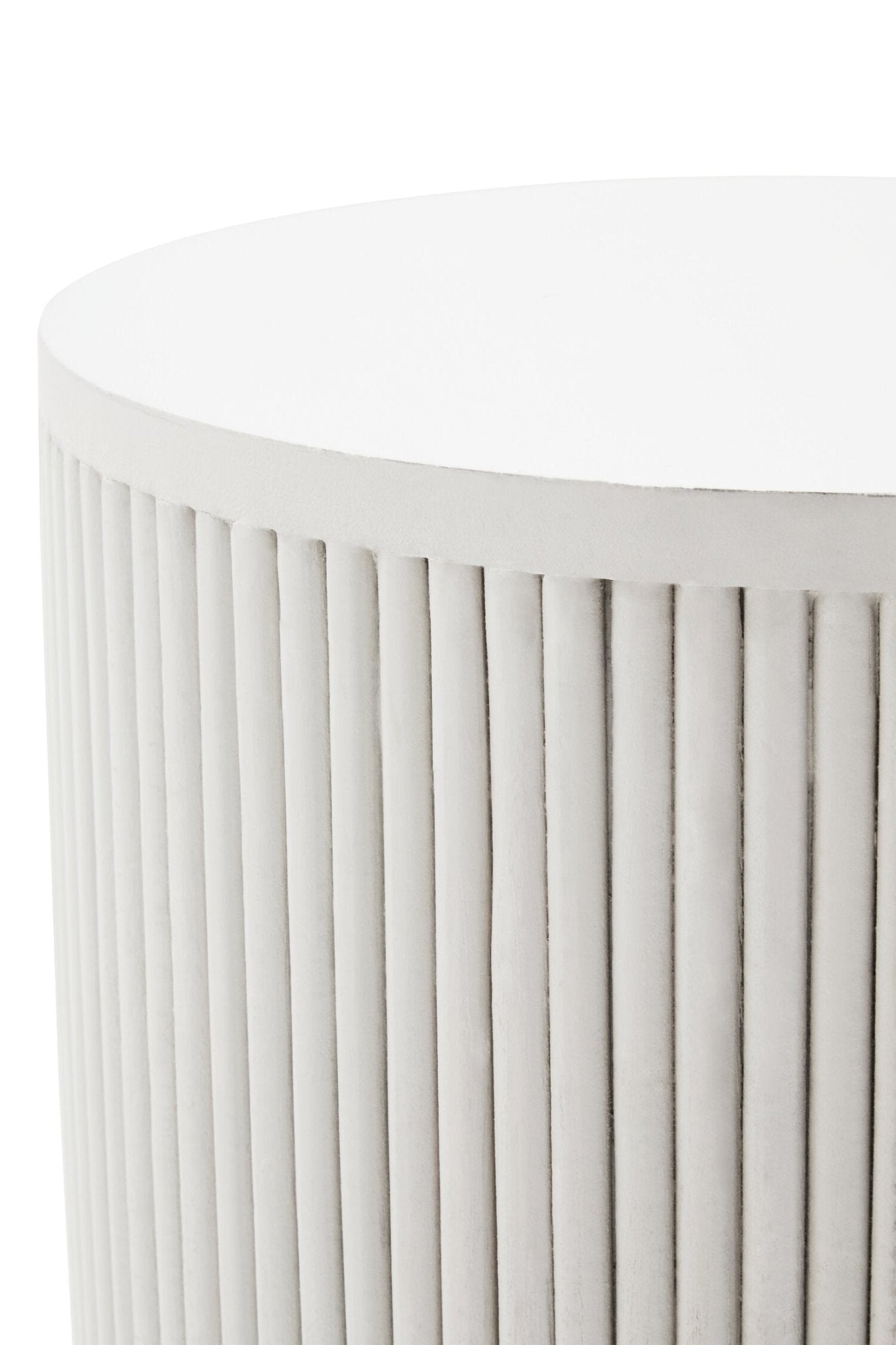Walsa Whitewash Mango Wood Ridge Detail Side Table | Luxury Home Accessories | Heulog Glow