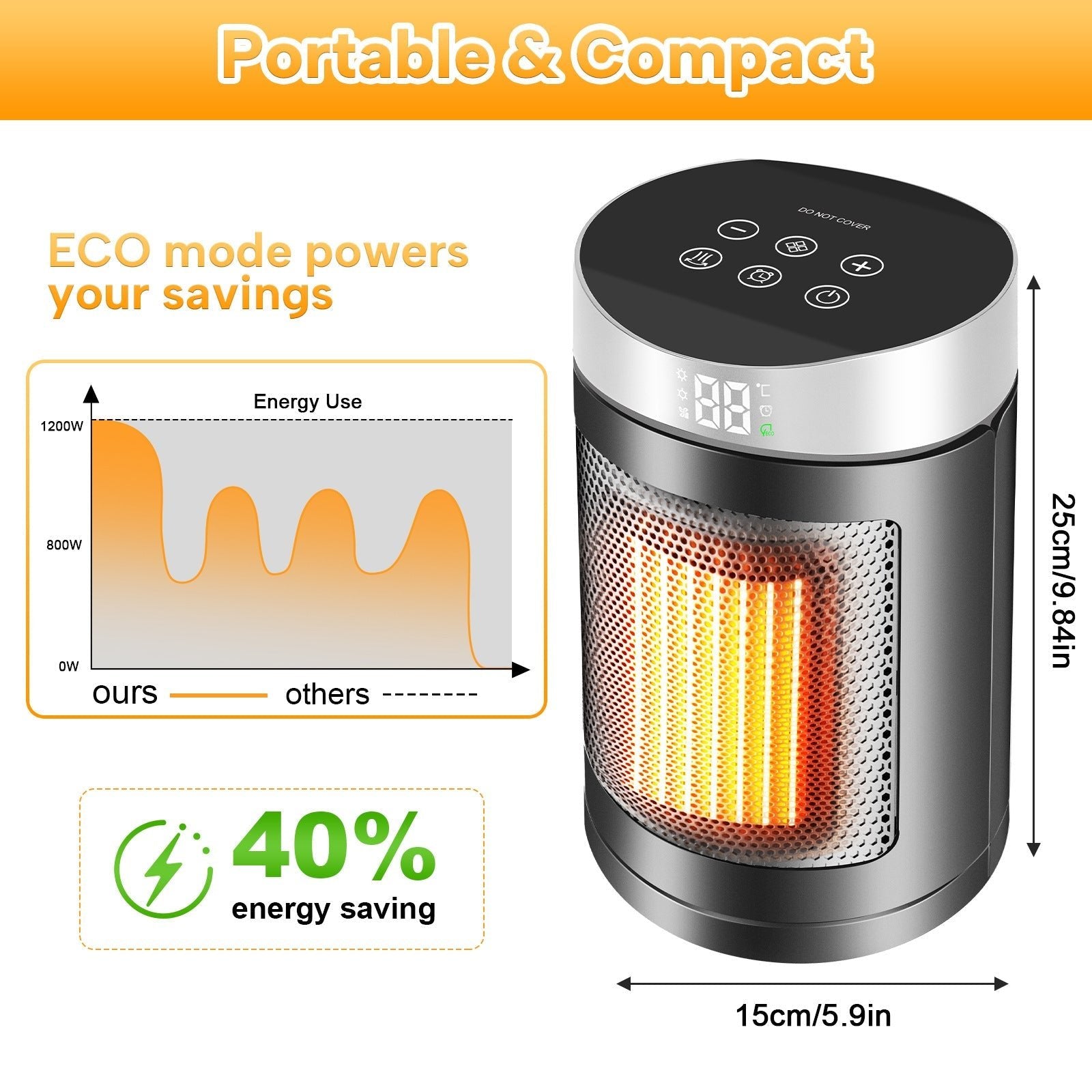 Warm Air Blower Household Touch Screen Remote Control Heater | Luxury Home Accessories | Heulog Glow